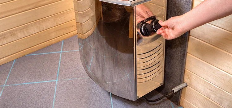 Floor-mounted sauna heater Installation in Port Carling, Ontario