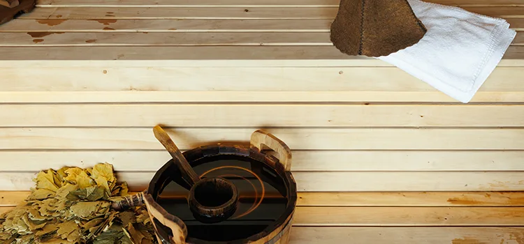 Fir Wood Sauna Ceiling Installation in Port Carling, Ontario