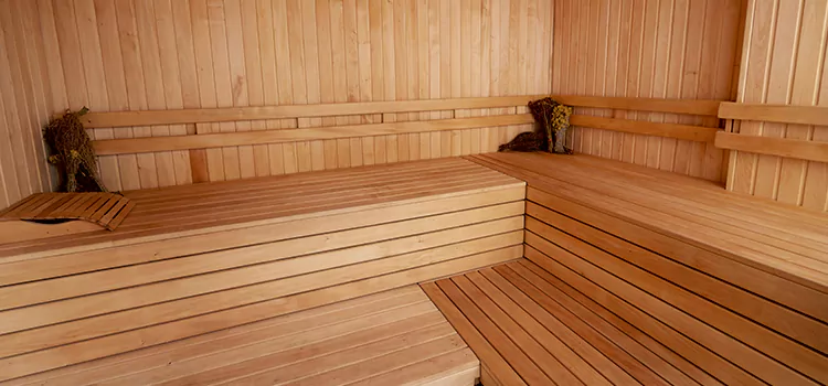Spruce Wood Sauna Interior Construction in Port Carling, Ontario